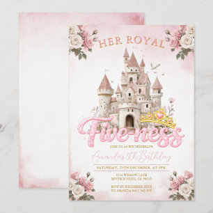 Invitation Château Princesse 5e Anniversaire Five-ness Royal