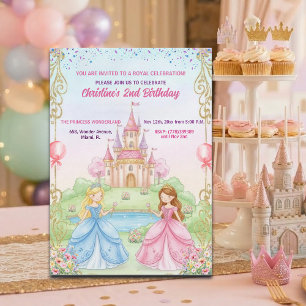 Invitation Château Princesse Royal Fête d'anniversaire 2 ans