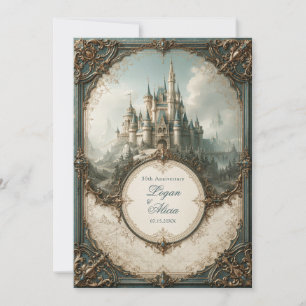 Invitation Château Teal Spire Mariage