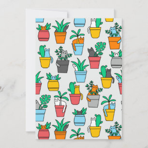 Invitation Chats dans les pots à fleurs