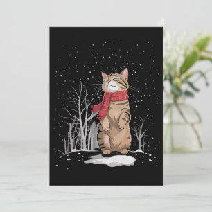Invitation Chats de Noël Meowy Cadeau drôle de chaton enneigé