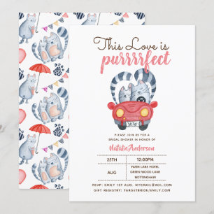 Invitation Chats en amour Mariage de douche nuptiale Invitati
