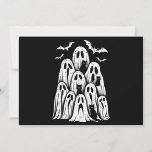Invitation Chats fantômes d'Halloween amateur de saison effra