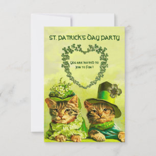 INVITATION CHATS IRLANDAIS DE STYLE ANCIEN, FÊTE DE LA SAINT-