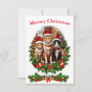 Invitation Chats Joyeux Noël vacances Animaux