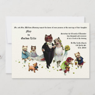 Invitation Chats Mariages Mignons Et Amusants Mariés Et Groom