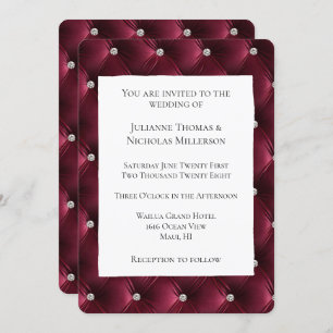 Invitation Chaud Chaud Chaud Proep Bourgogne Rouge Faux Velve