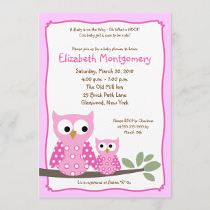 Invitation CHAUD MURS ROSE Baby shower fille 5x7