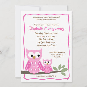 Invitation CHAUD MURS ROSE Baby shower fille 5x7