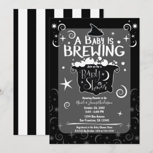 Invitation Chaudière à bière ensorcelante Baby Shower Hallowe
