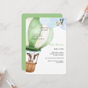 Invitation Chauffage de cigogne et de vache dans le Baby show