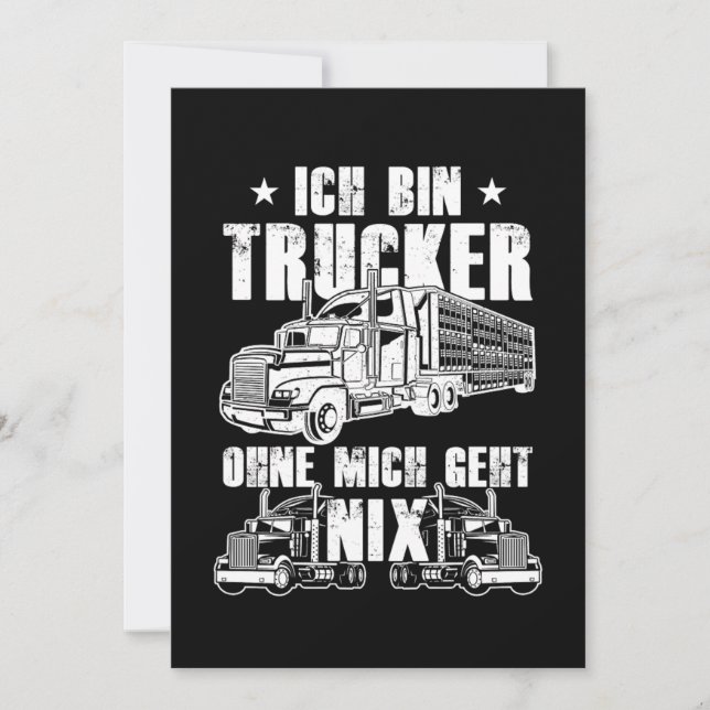 Invitation Chauffeur Cool de camion Ich Bin (Devant)