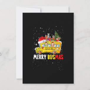 Invitation Chauffeur de bus scolaire Pyjamas de Noël Joyeux B