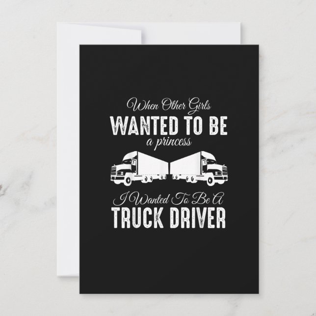 Invitation Chauffeur de Camion Féminin Cadeau Drôle - Quand l (Devant)