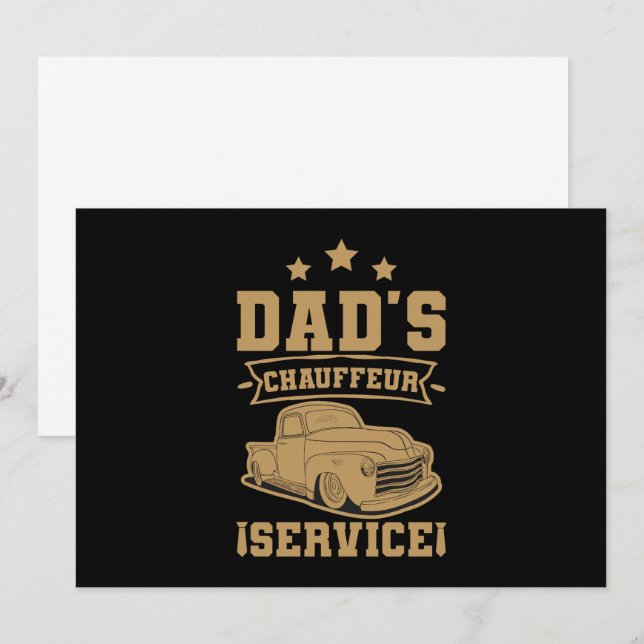 Invitation Chauffeur Papa Professional Fête des pères de cond (Devant / Derrière)