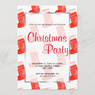 Invitation Chaussettes de Noël Rouge Jolie fête de vacances M