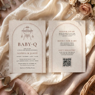 Invitation Chaussons bébé suspendus au barbecue Q pour bébé t