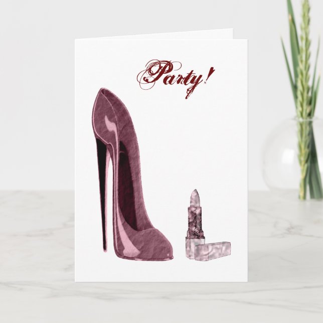 Invitation Chaussure à lèvres et à Stiletto rouge (Devant)
