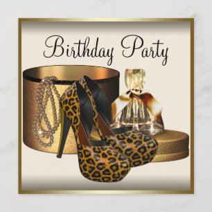 Invitation Chaussure à talon élevé Womans Crème Or Anniversai