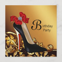 Chaussure à talon haut rouge noir anniversaire