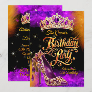 Invitation Chaussure de fête d'anniversaire de princesse rein