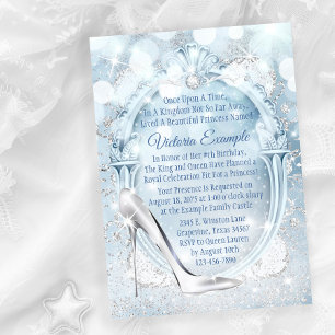Invitation Chaussure de verre de Cendrillon Fête d'anniversai