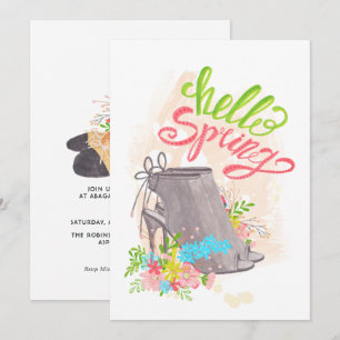 Invitation Chaussure florale de printemps tendance Anniversai