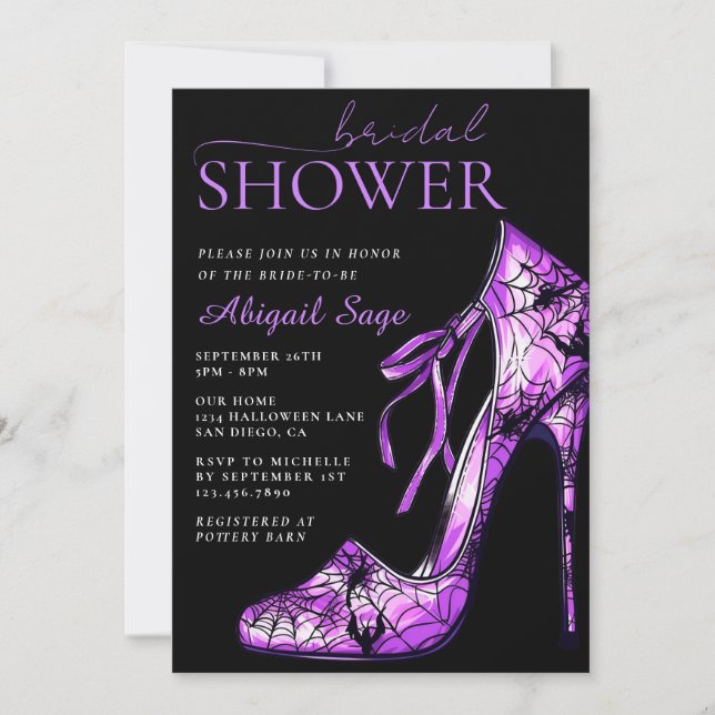 Invitation Chaussure gothique haute talon Halloween Fête des  (Devant)