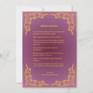 Invitation Chaussure Sandesh Hindu Shraddh