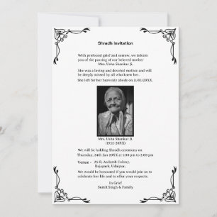 Invitation Chaussure Sandesh Hindu Shraddh