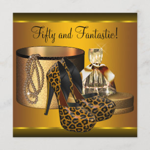 Invitation Chaussures à talon élevé Léopard d'or des femmes 5