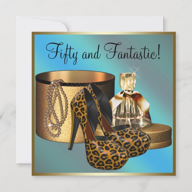 Invitation Chaussures à talon élevé Leopard Gold Womans 50e a (Devant)