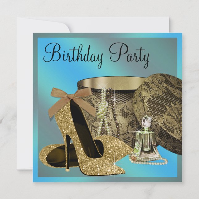 Invitation Chaussures à talon haut perles Turquoise Blue Woma (Devant)