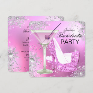 Invitation Chaussures à talon rose haut Bachelorette Fête Inv