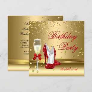 Invitation Chaussures à talons de fête d'anniversaire Champag