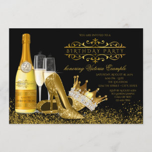 Invitation Chaussures à talons hauts dorées pour femme pour a