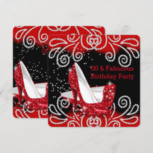 Invitation Chaussures à talons hauts fabuleuses rouges à pail