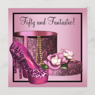Invitation Chaussures à talons hauts Femme Rose Léopard 50e A