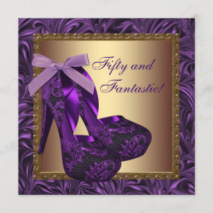 Invitation Chaussures à Talons Hauts Femme Violet Fête d'Anni