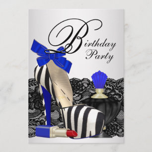Invitation Chaussures à talons hauts Fête d'anniversaire bleu