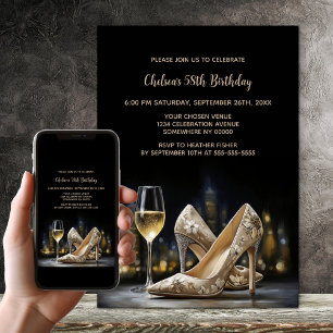Invitation Chaussures à talons hauts florales beige pour fête