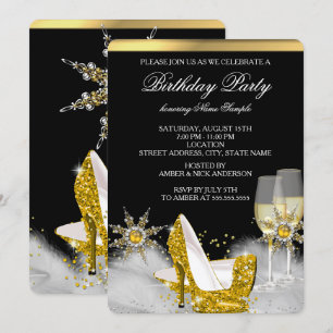 Invitation Chaussures à talons hauts Glitter Gold Or Champagn