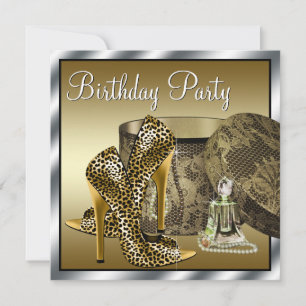 Invitation Chaussures à talons hauts léopard noir or femme an