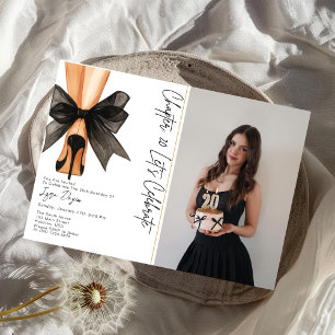 Invitation Chaussures à Talons Hauts Nœud Noir Photo 20e Anni