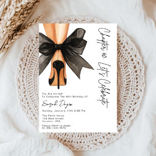 Invitation Chaussures à talons hauts Nœud noir Soirée d'anniv
