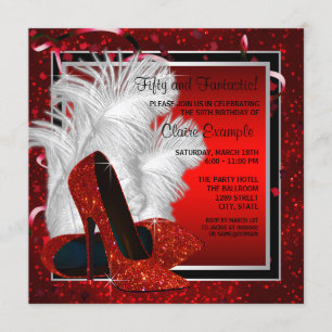 Invitation Chaussures à talons hauts noires et rouges de femm