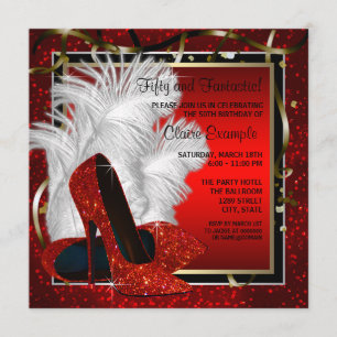 Invitation Chaussures à talons hauts noires et rouges de femm
