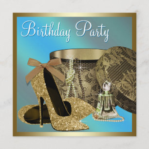 Invitation Chaussures à talons hauts Perles Bleu sarcelle Ann