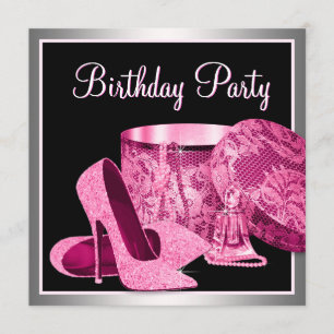 Invitation Chaussures à talons hauts perles femme rose chaud 