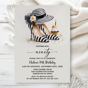 Invitation Chaussures à talons hauts rayées 90e anniversaire